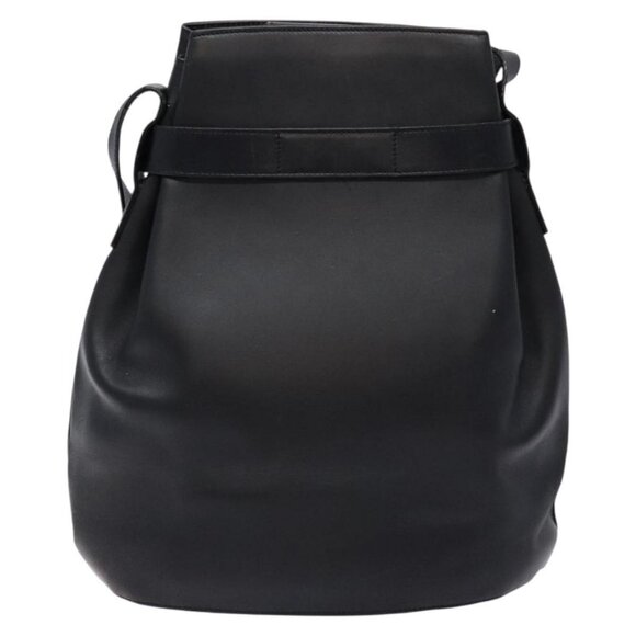 Salvatore Ferragamo Gancini Shoulder Bag Leather Black Gold Auth - Picture 3 of 15